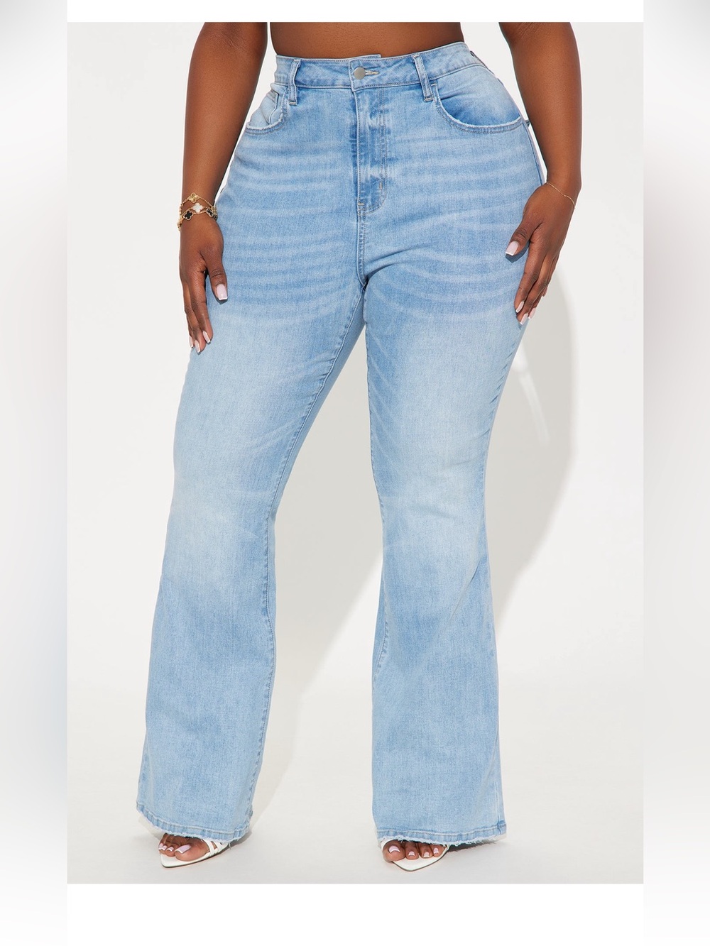 Fashion Nova Lace-Up Flare Jeans